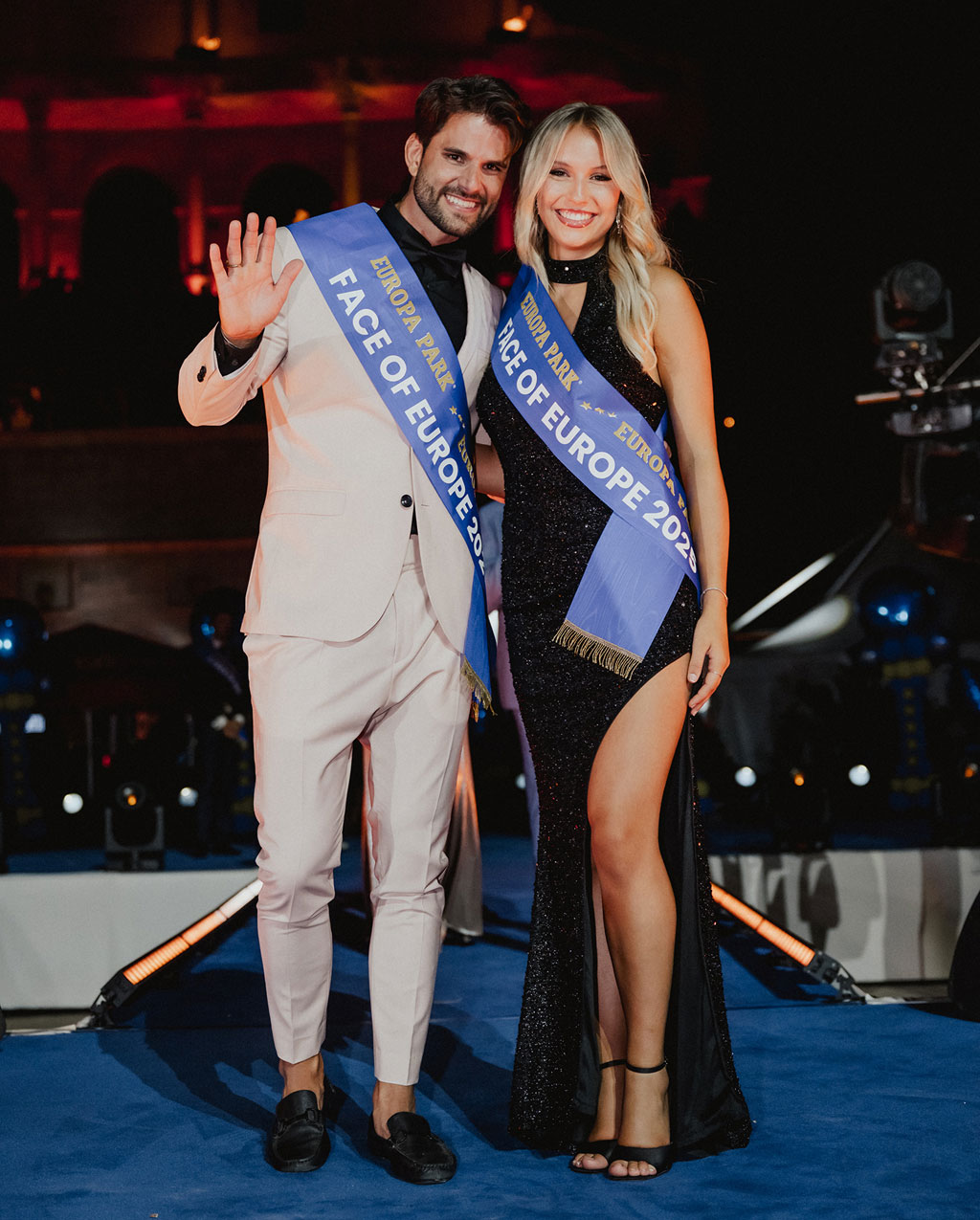 De winnaars van FACE OF EUROPE 2025: Yves Unser & Maite Rodrigus (© Europa-Park)