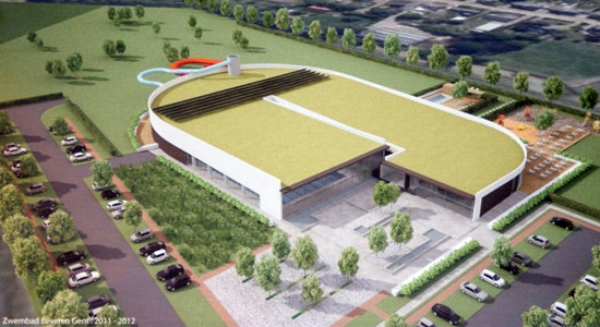 het nieuw te bouwen zwembad van Beveren