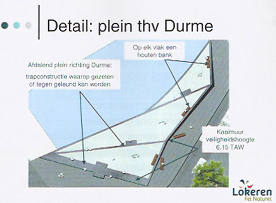 afdalende trapconstructie richting Durme